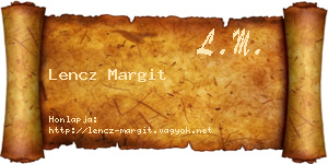 Lencz Margit névjegykártya